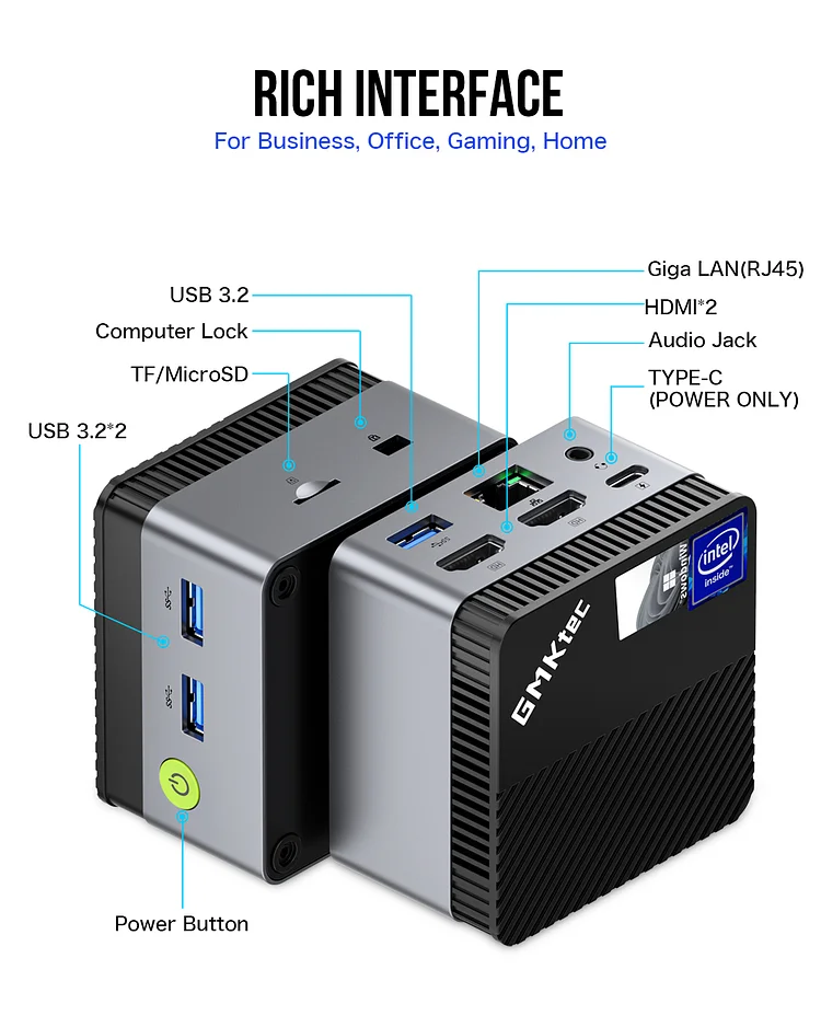 GMKTec G5 Windows Mini PC 12GB DDR5 RAM 2TB SSD Desktop PC Computer ...