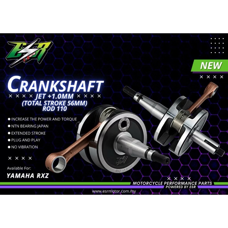 ESR RED LEO CRANKSHAFT 125Z RXZ RR150 JET 0.8MM 1.0MM 1.2MM 1.4MM 2.0MM ...