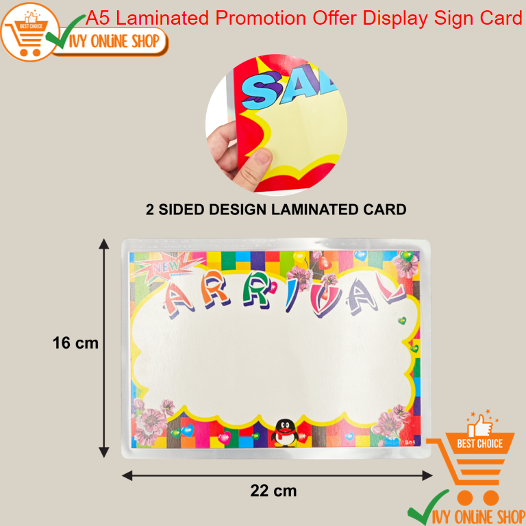 A5 Laminated Promotion Offer Display Sign Card 5pcs | Shopee Malaysia