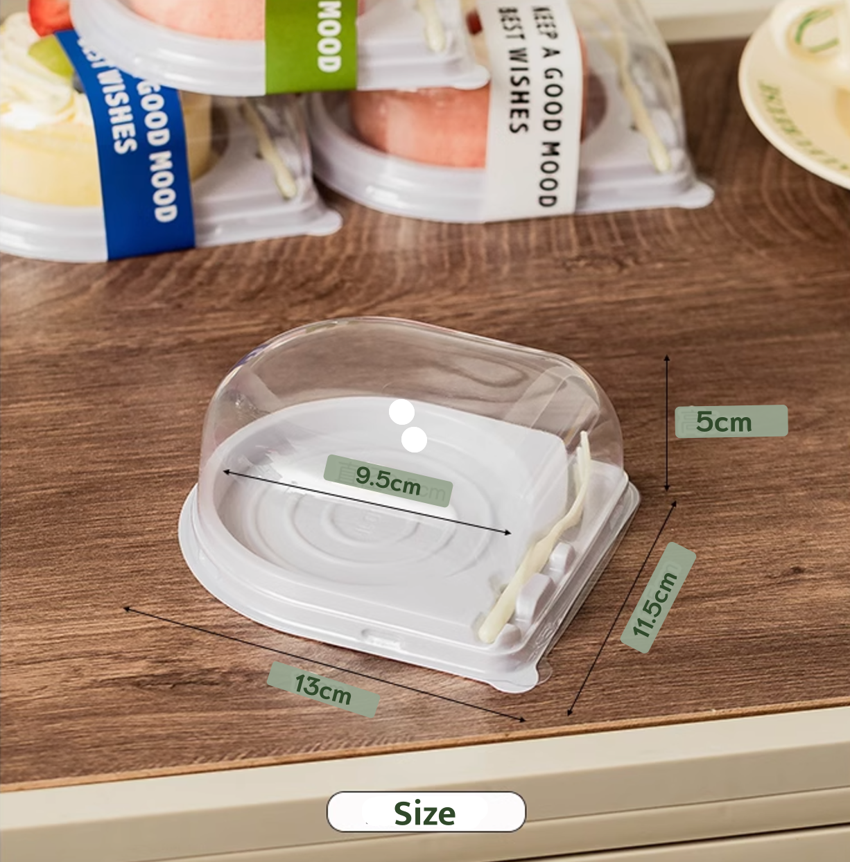 [10PCS] Swiss Roll Plastic Box Cake Roulade Packaging with Spoon Jelly ...