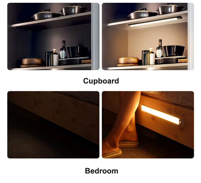20CM-80CM LED Light Tube Portable USB Rechargeable Motion Sensor Full ...