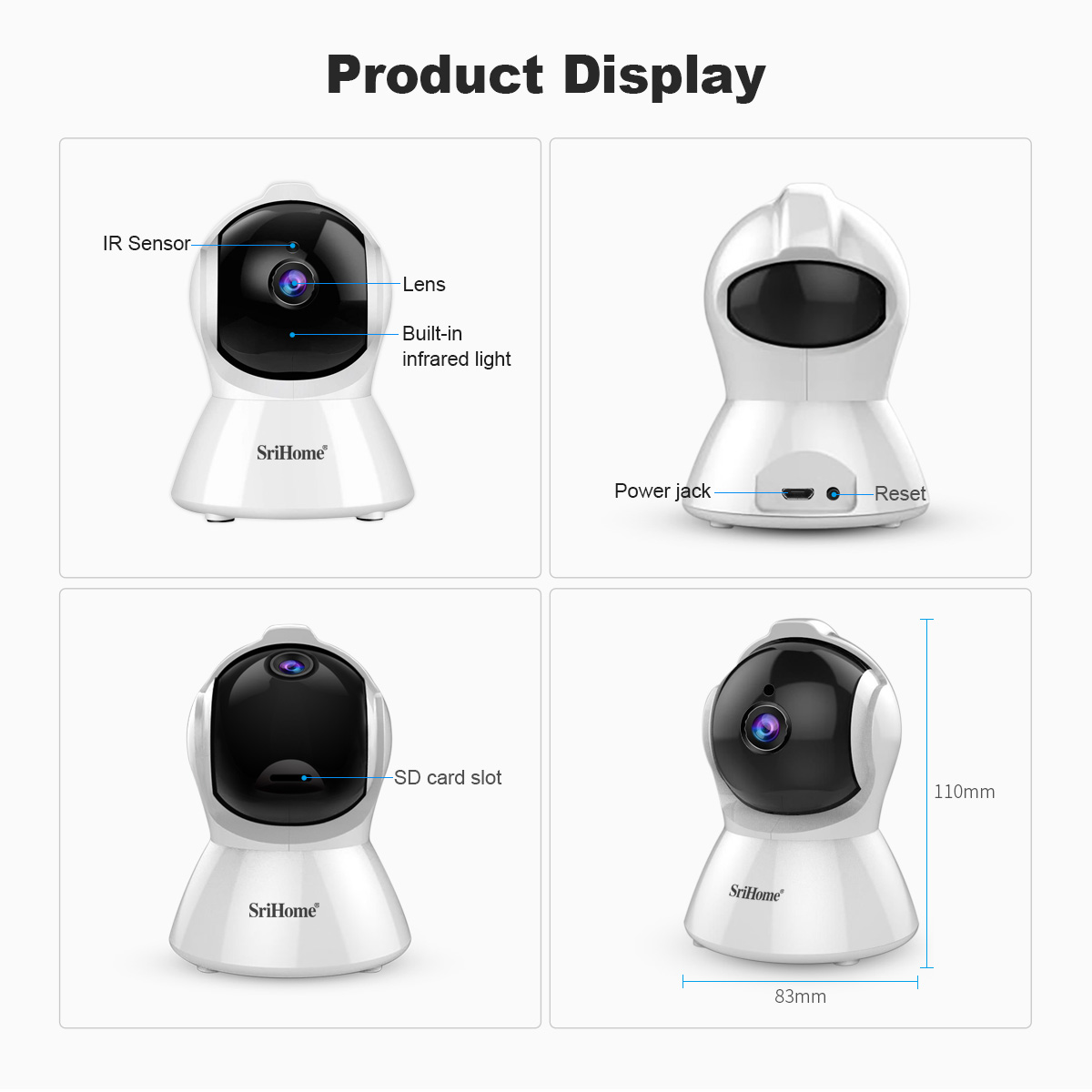 SriHome 1080P Wifi CCTV IP Security Camera Night Vision SH025