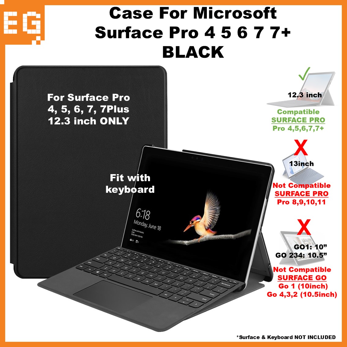 MoKo Custodia per Microsoft Surface PRO 11, Surface PRO 10, Surface PRO