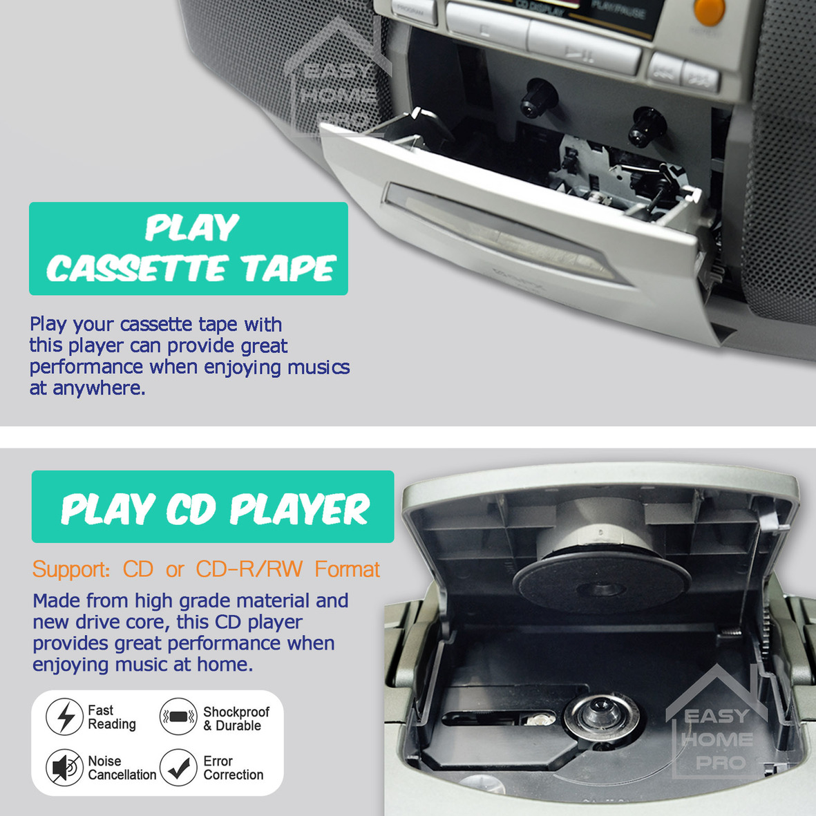 [REFURBISHED CLEARANCE STOCK]-GPX C984 CD BOOMBOX MICRO HI-FI COMPONENT ...