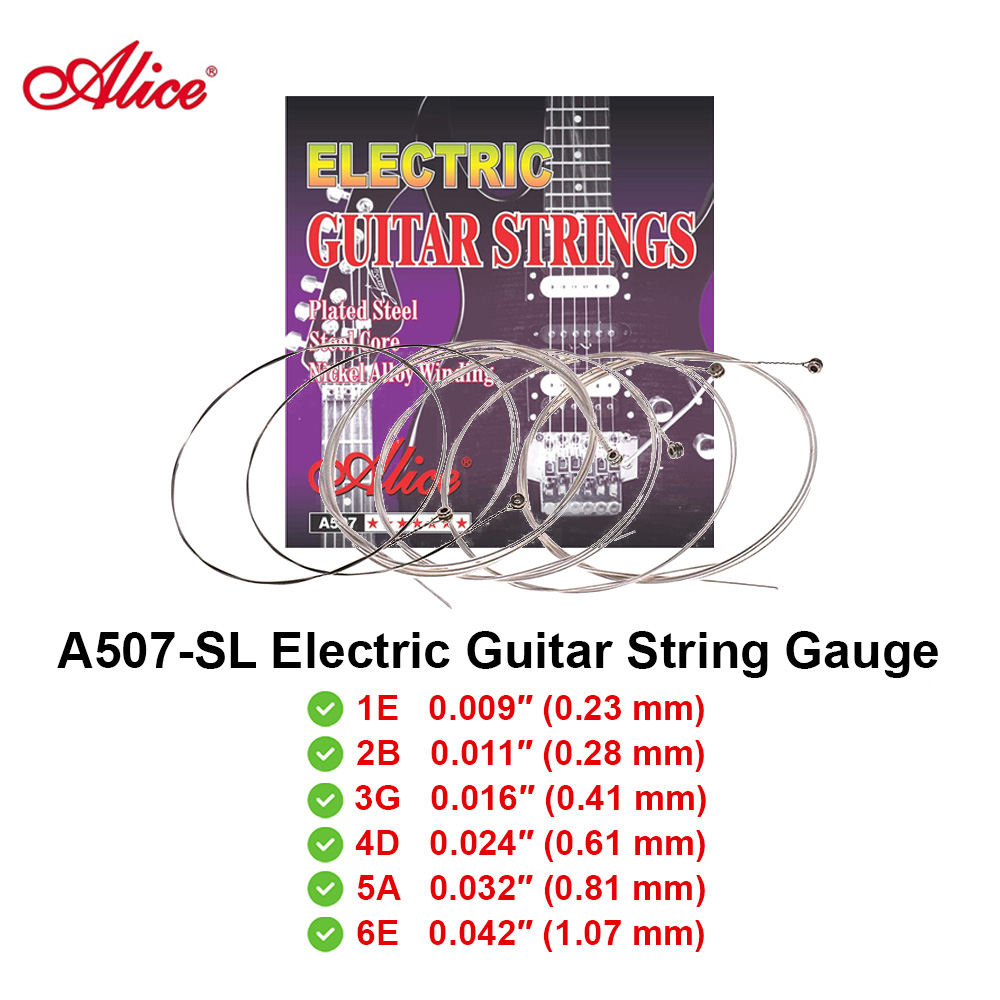 ALICE .009 ~ .042 A507-SL Electric Guitar String SET Senar Tali Gitar ...