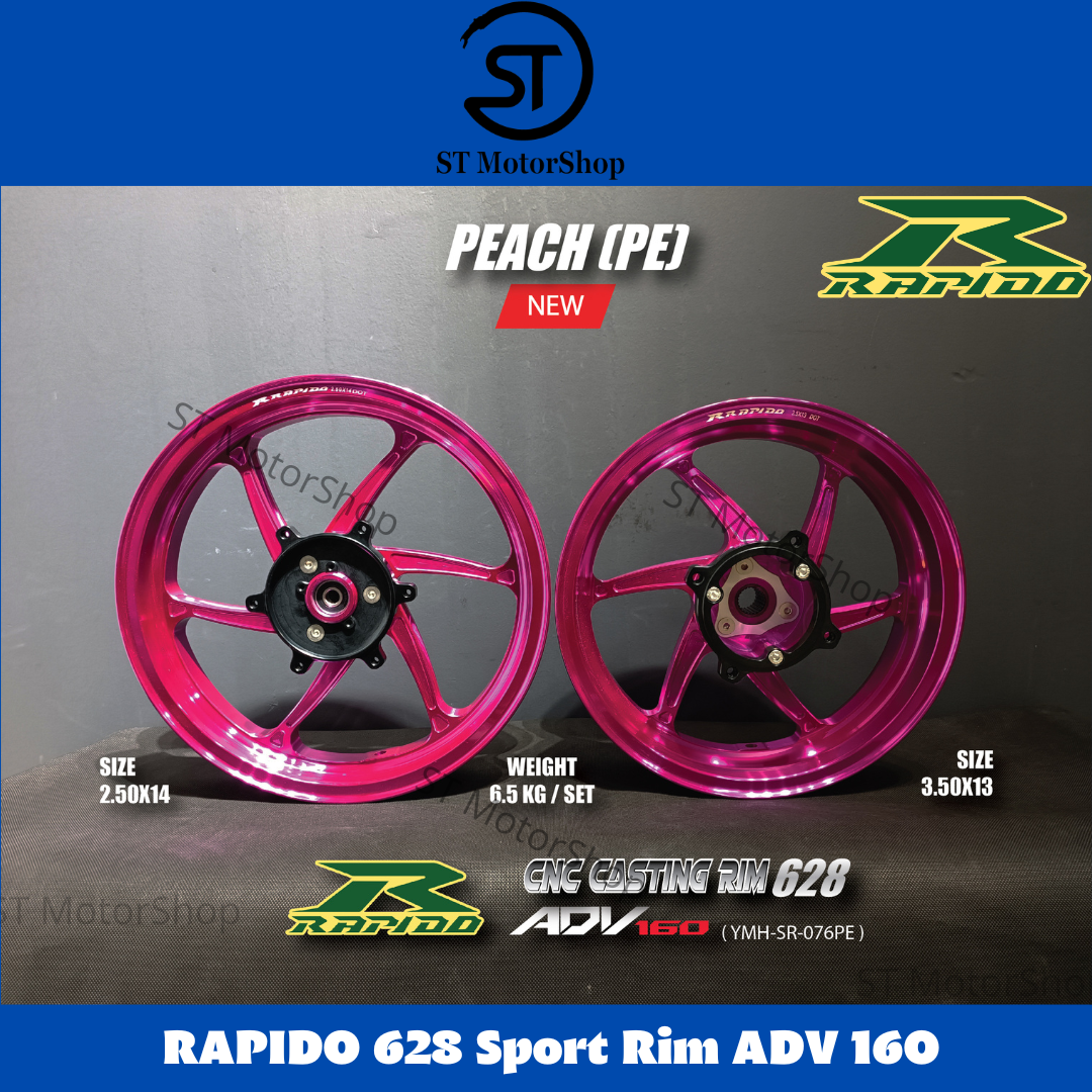 RAPIDO ADV 160 Sport Rim 628 CNC Casting Front 250*14 Rear 350*13 Depan ...