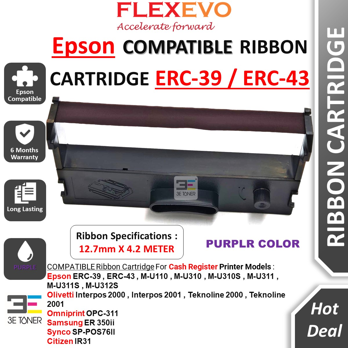Epson ERC39 ERC 39 ERC-39 ERC43 CITIZEN IR31 ERC-43 IR-31 Compatible ...