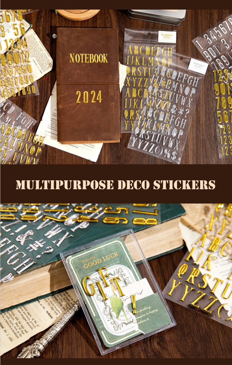 Classic Alphabets Letters Numbers Blocking Gold Silver 3D Foam Deco ...