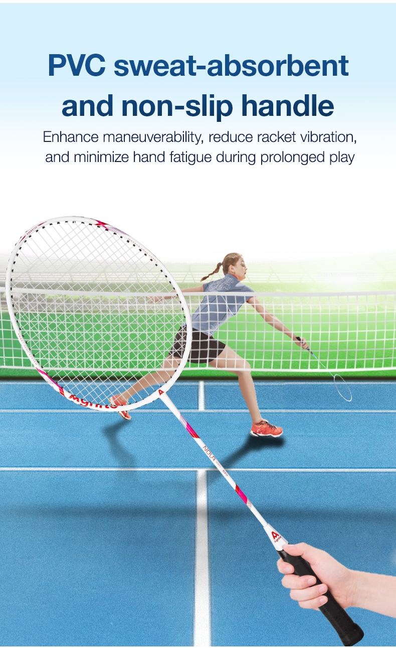 Agnite 1U 2U Badminton Iron Racket Set 20lbs Free Bag And Shuttlecock ...