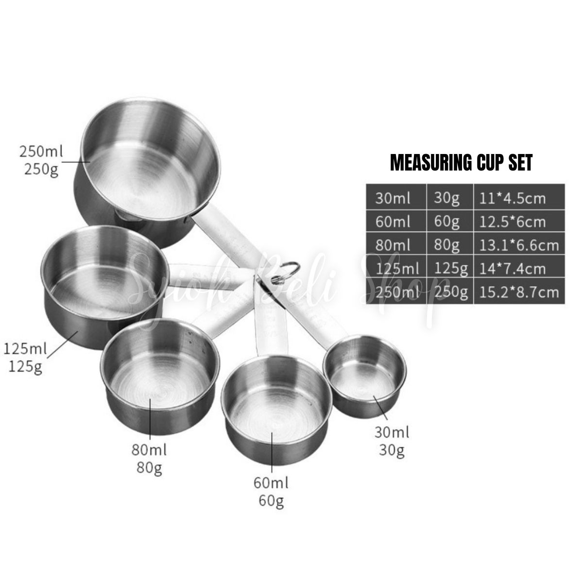 Full Stainless Steel Measuring Spoon and Measuring Cup Set Baking Tools ...