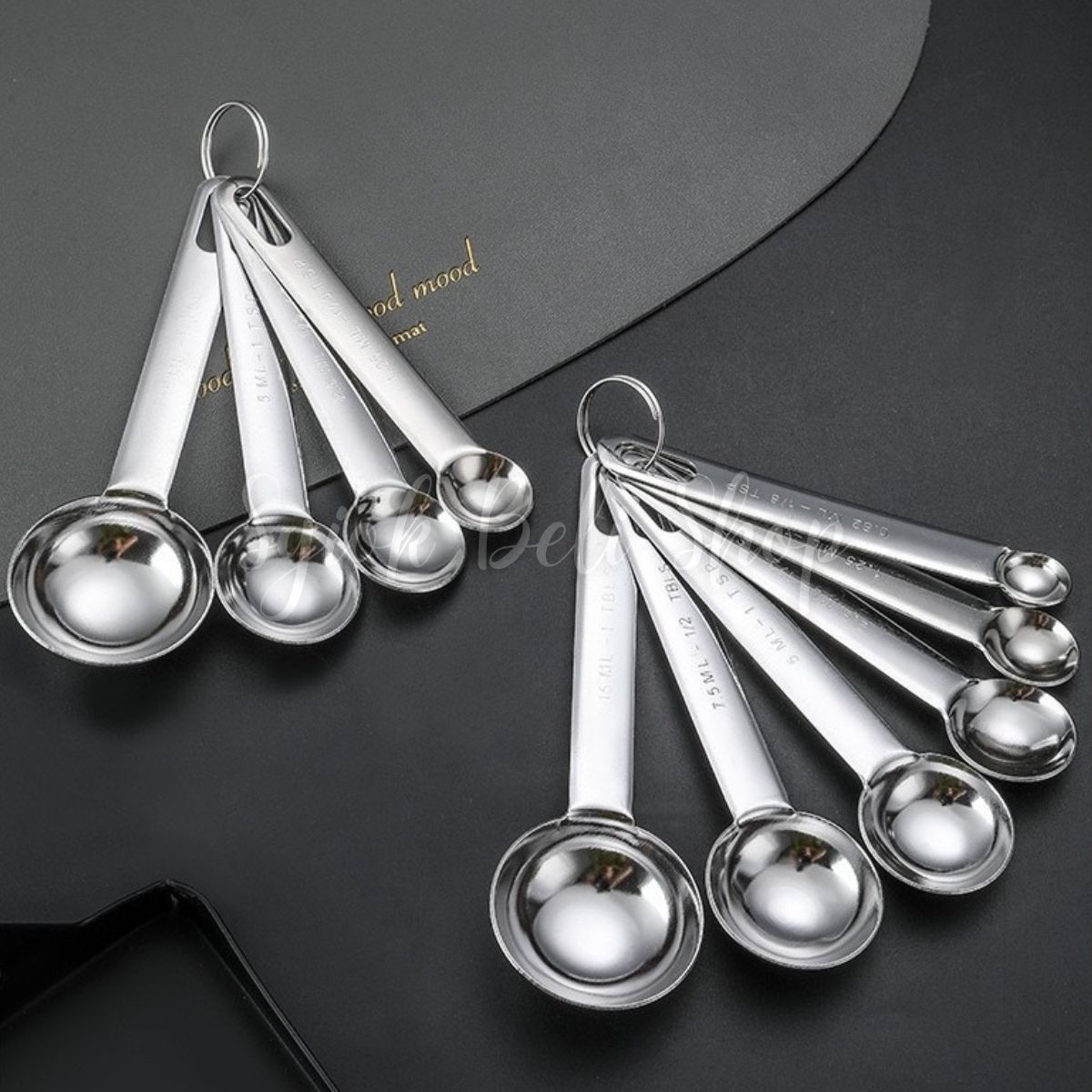 Full Stainless Steel Measuring Spoon and Measuring Cup Set Baking Tools ...