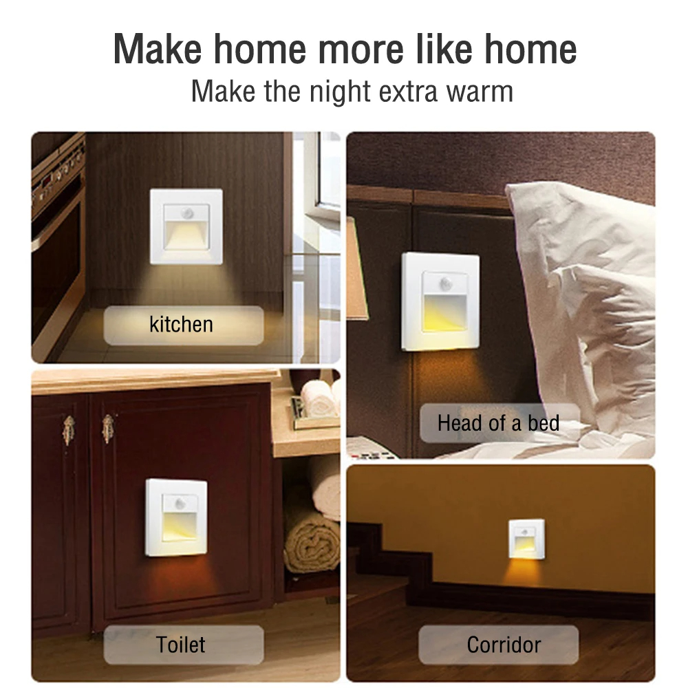 Motion Detector Sensor Led Stair Light Infrared Human Body Induction ...