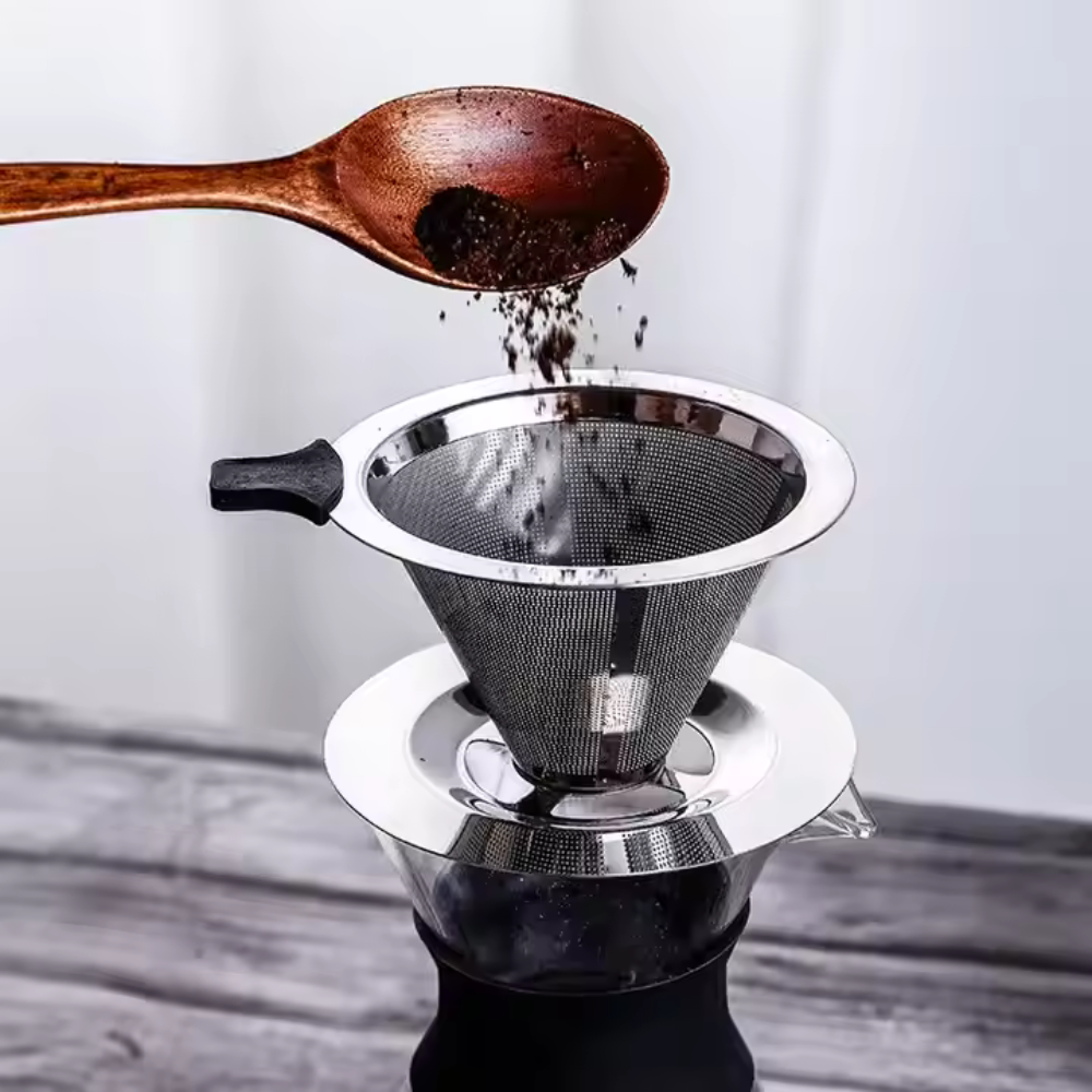 Stainless Steel V60 Coffee Dripper, 2 to 4 Cups (Just Add Medium Grind ...