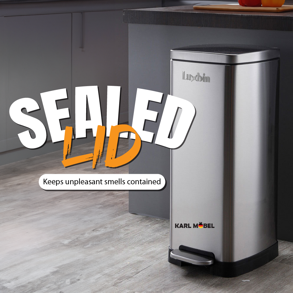 Luxbin™ Dustbin Kitchen Large Tong Sampah Bertutup Dapur Besar 20L 30L ...