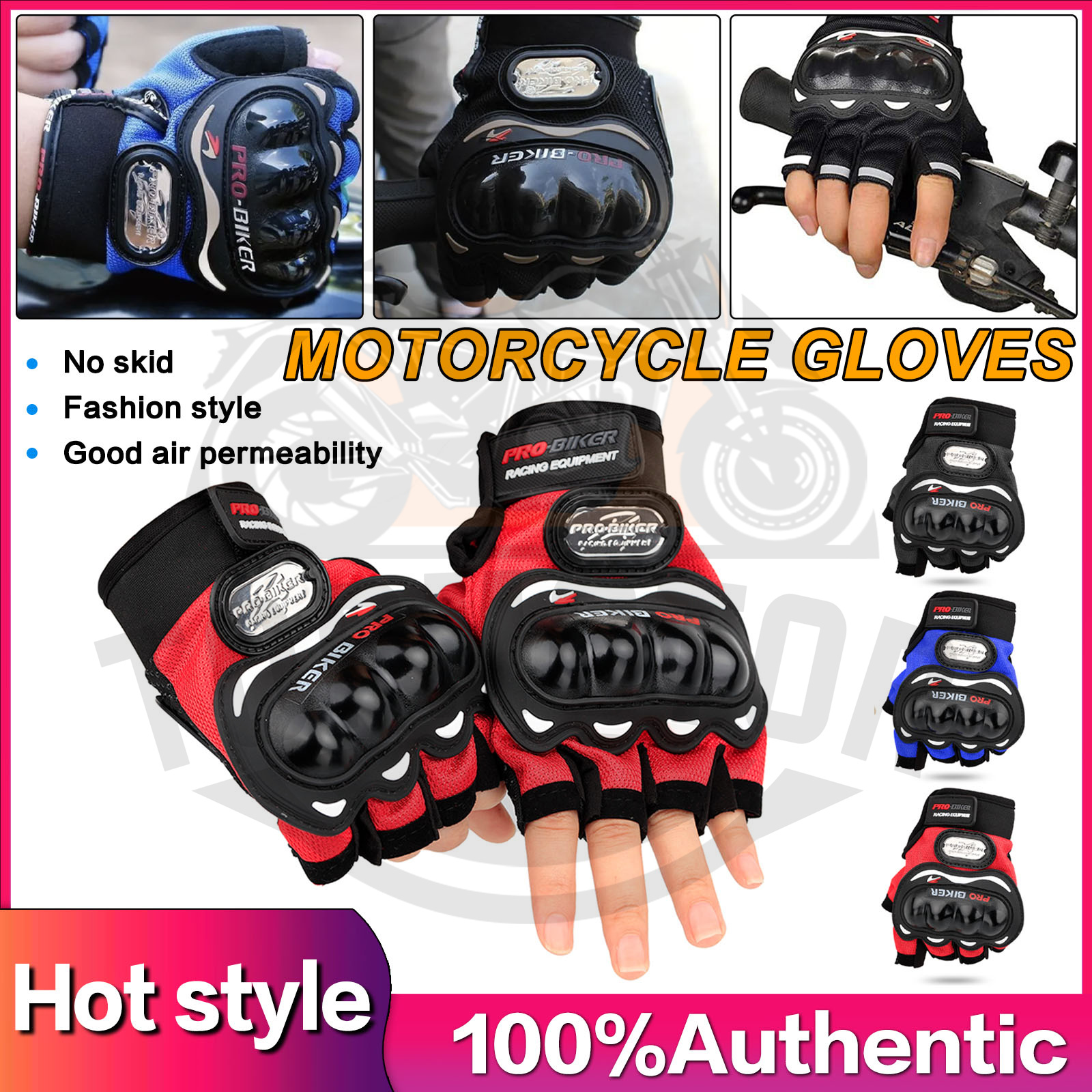 Pair Motorcycle Riding Glove Pro Biker Gloves Sarung Tangan With ...