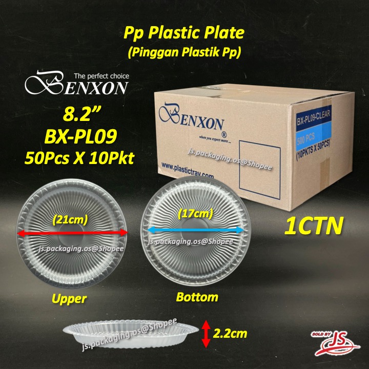 Benxon Disposable Plastic Plate / Party Plate / Pinggan Pakai Buang 8.2 ...