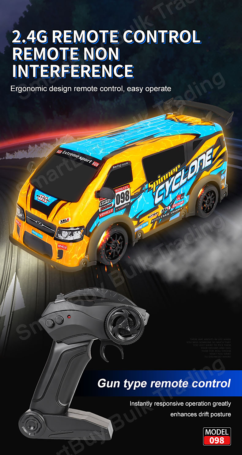 SmartBuy 1:24 High-Speed RC Drift Van Truck 4WD Off-Road Racing Remote ...