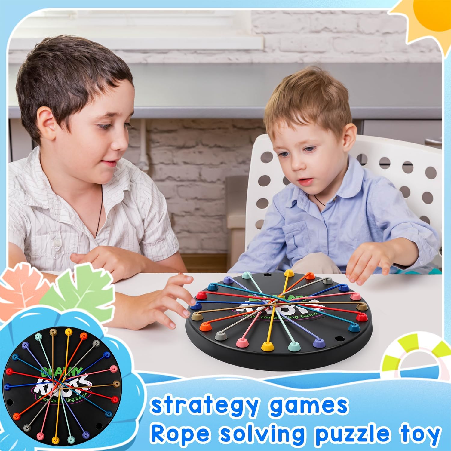 Rope Untangling Game Twisted Untie Puzzle Strategy Board tie up ...