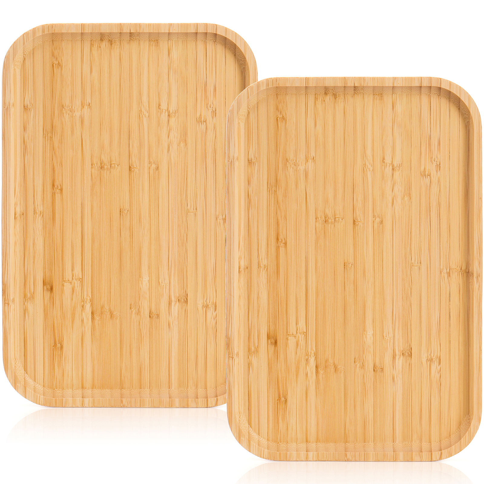 Bamboo Rectangle Round Solid Wood Plate Extra Thick Bread Cheese Plates ...