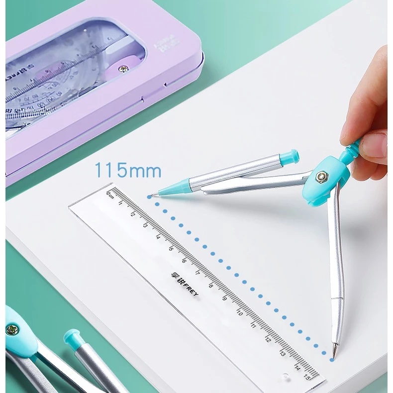 【Ship from KL】Sanrio 7 Pcs/Set Geometry Compasses Ruler Protractor Cute ...