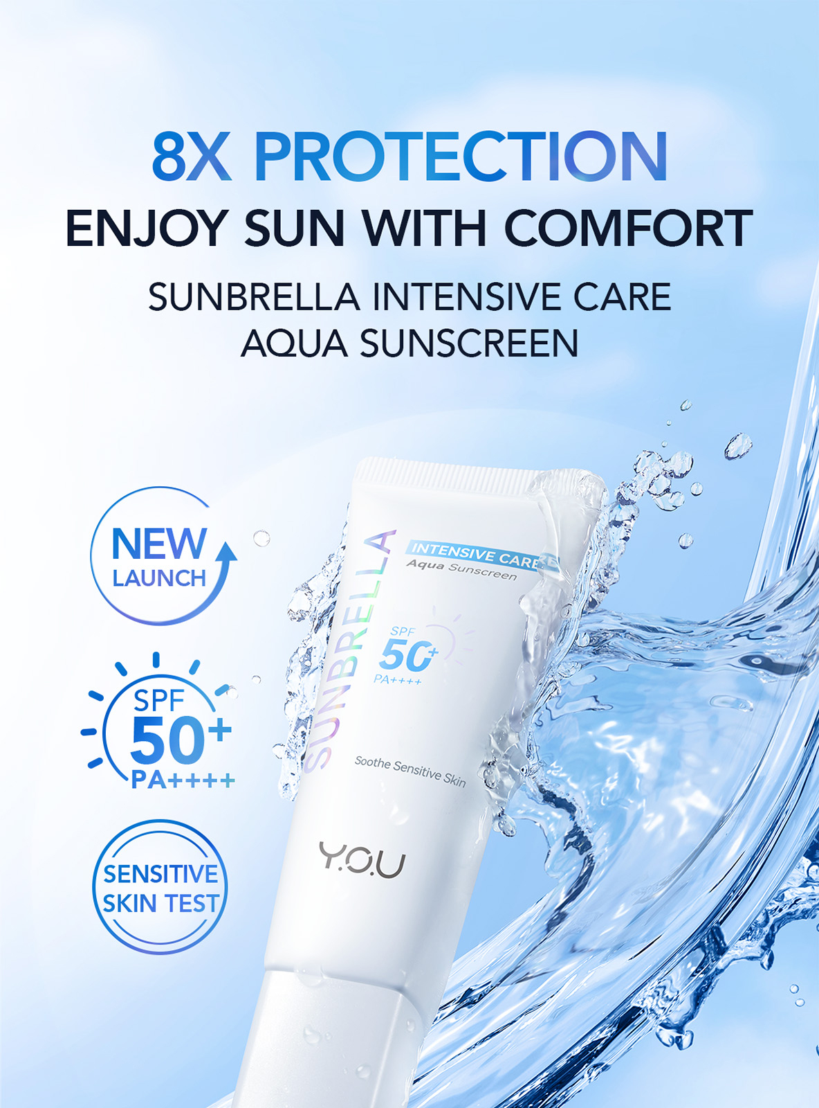YOU TOP 1 Aqua Sunscreen Sunbrella Intensive Care Aqua 40ml Sunblock ...