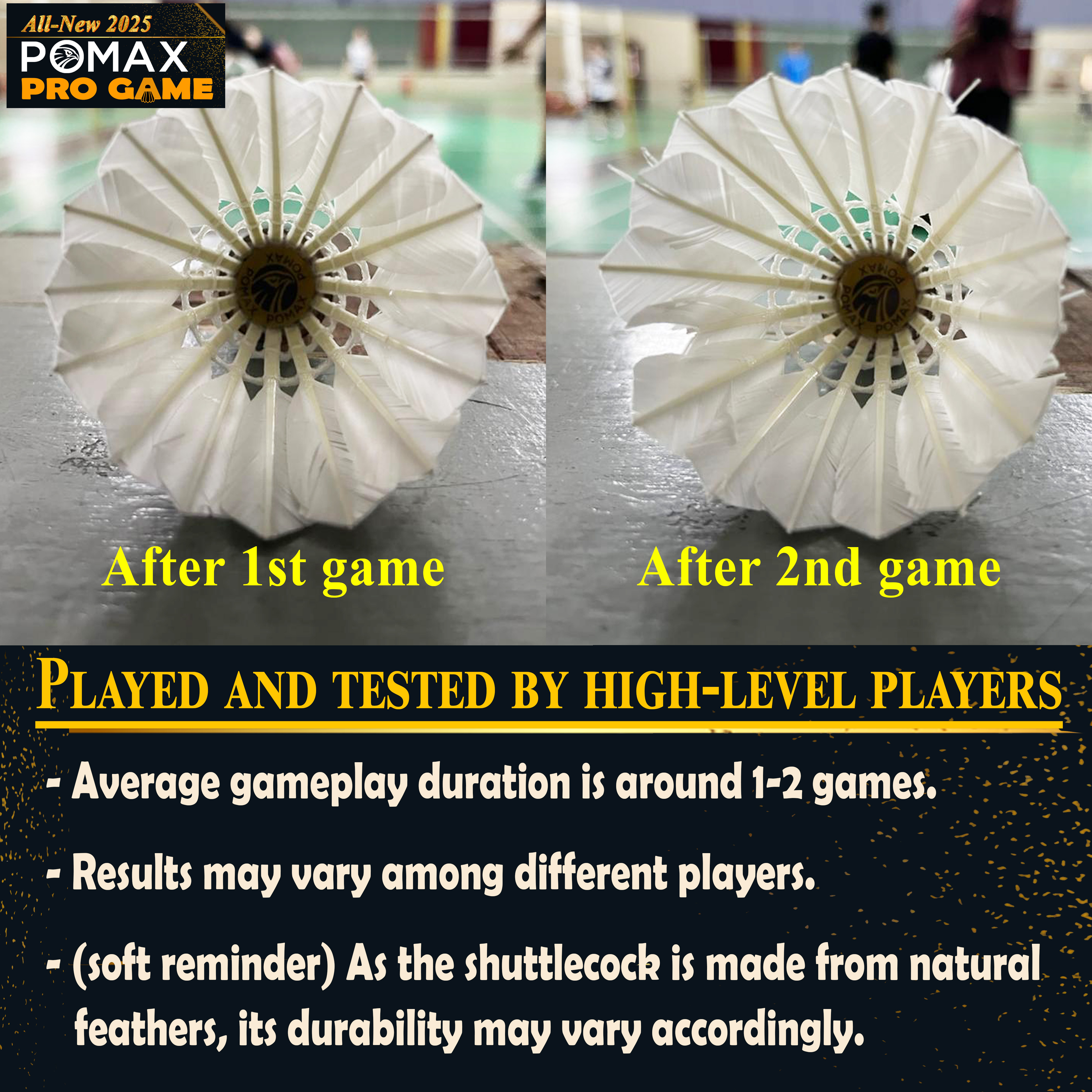 Pomax Pro Game Badminton Shuttlecocks (Quality Goose Feather ...
