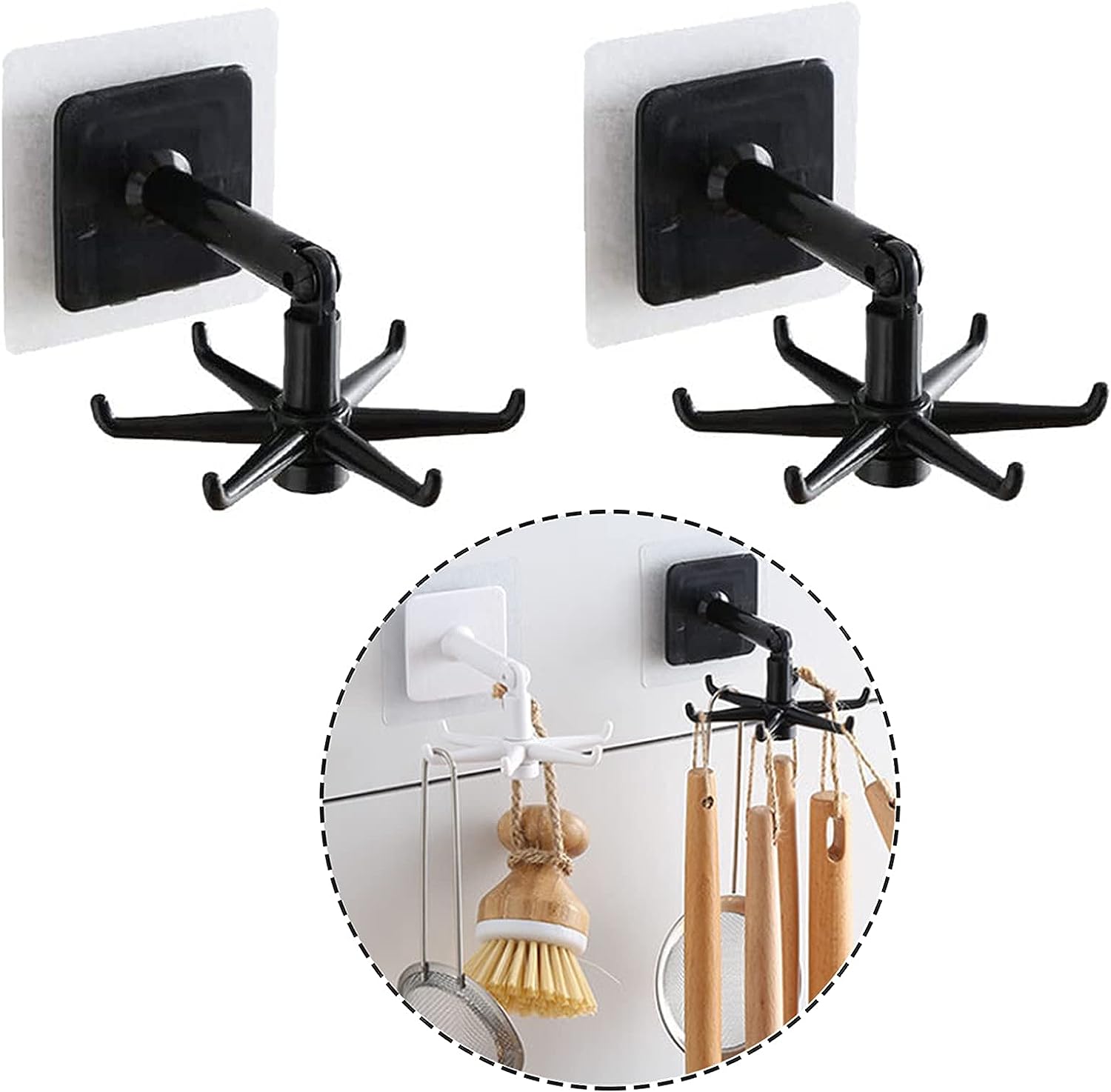 6 Claw Hook Multi-Functional Kitchen Rack Holder Wall Mounted Hanging ...