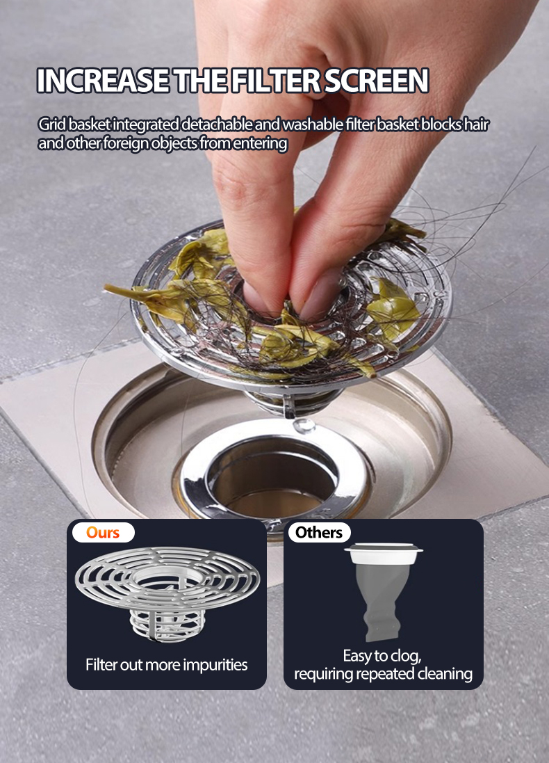 Steel Toilet Anti Smell Anti Insect Anti-blocking Cover Floor drain ...