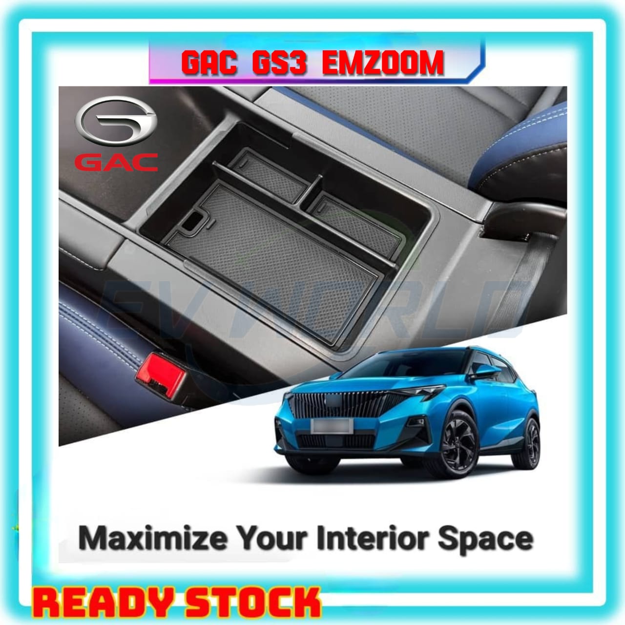 【G269】Kotak Penyimpanan Konsol Tengah GAC GS3 EMZOOM Armrest Storage ...