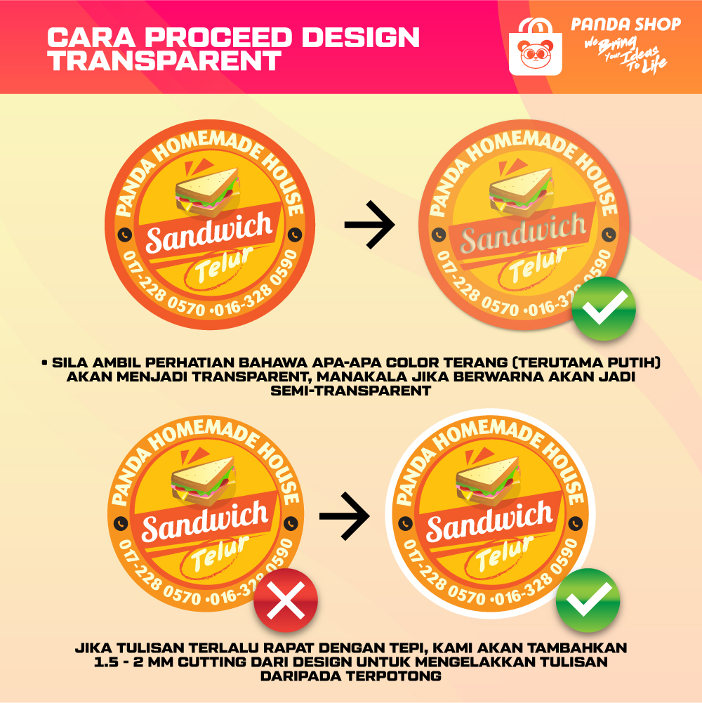 STICKER LABEL PRODUCT | WHITE PP/TRANSPARENT (WATERPROOF) 7CM/8CM/9CM ...