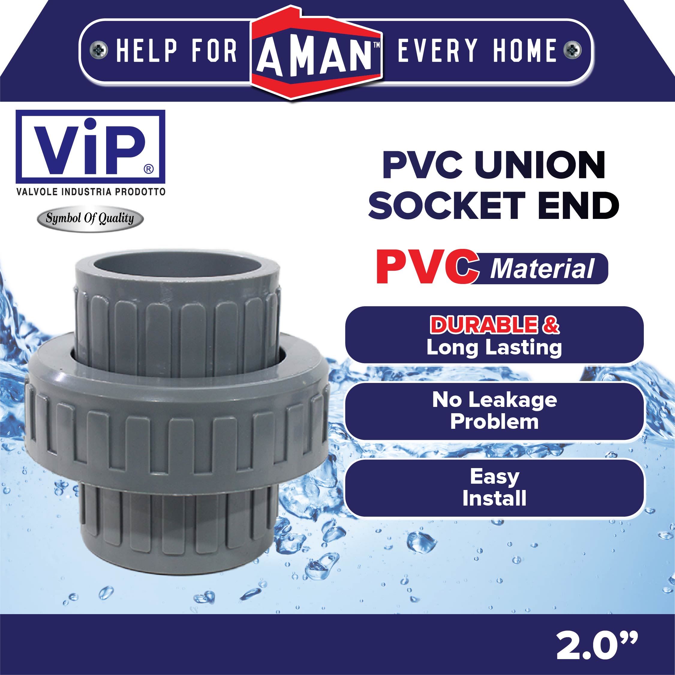 ViP PVC Union Connector Water Pipe Fittings Aquarium PVC Paip Joints ...