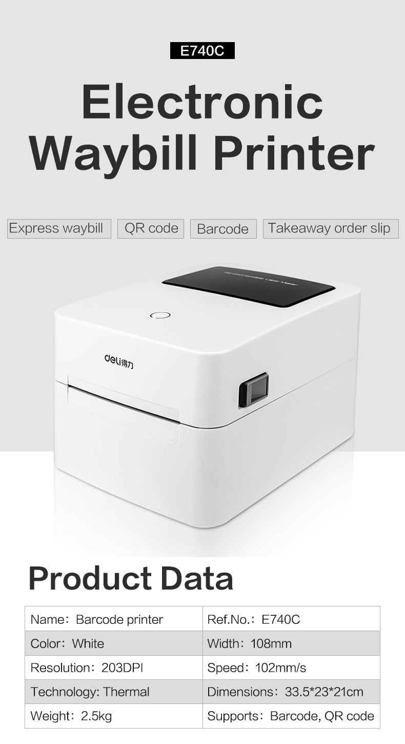 Deli A6 Thermal Printer | 4x6” Shipping Label Air Waybill Printer ...