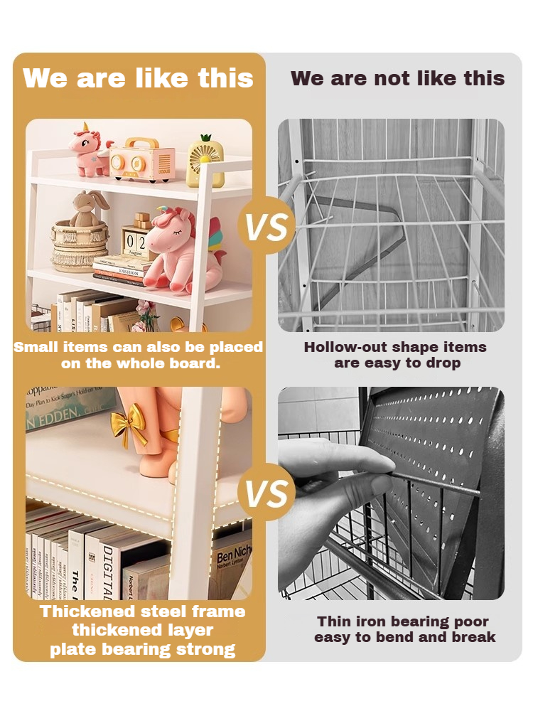 5-Tier Metal Bookshelf Storage Rack Home Office Bedroom Rak Buku Rak ...