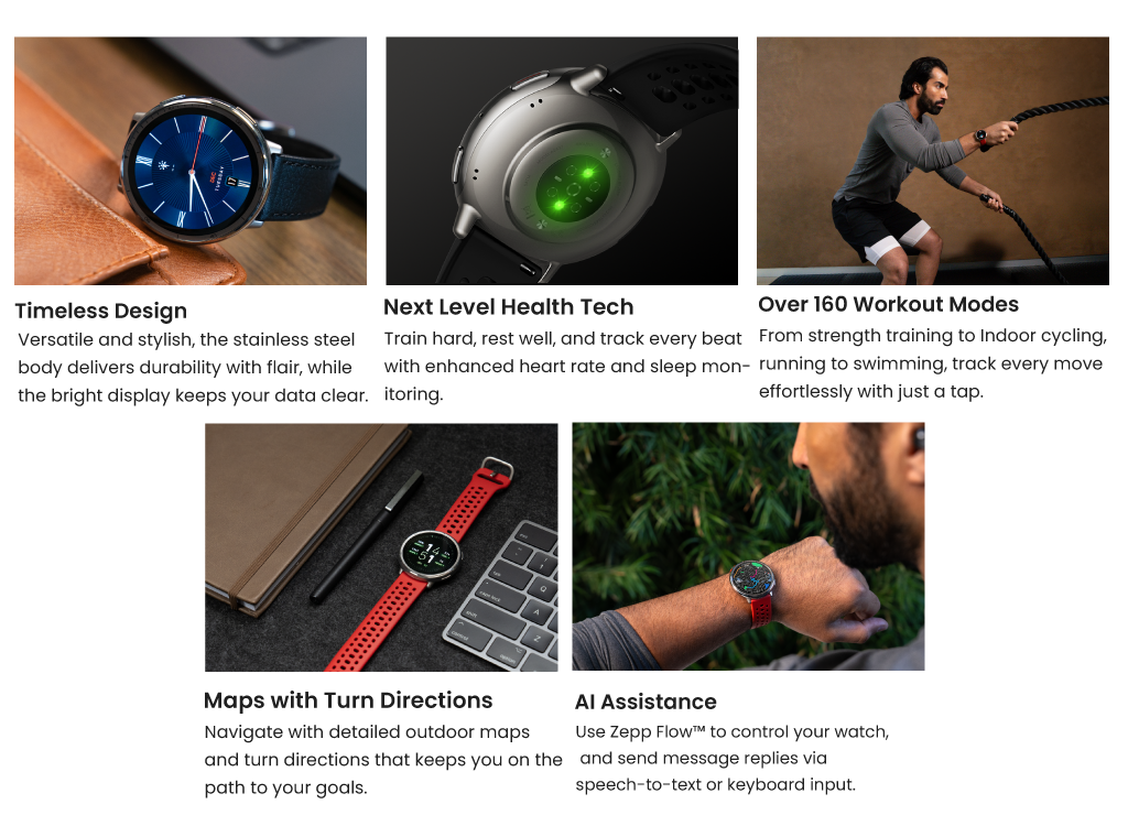 Amazfit Active 2 Round Smart Watch 44mm, GPS Maps with Direction ...