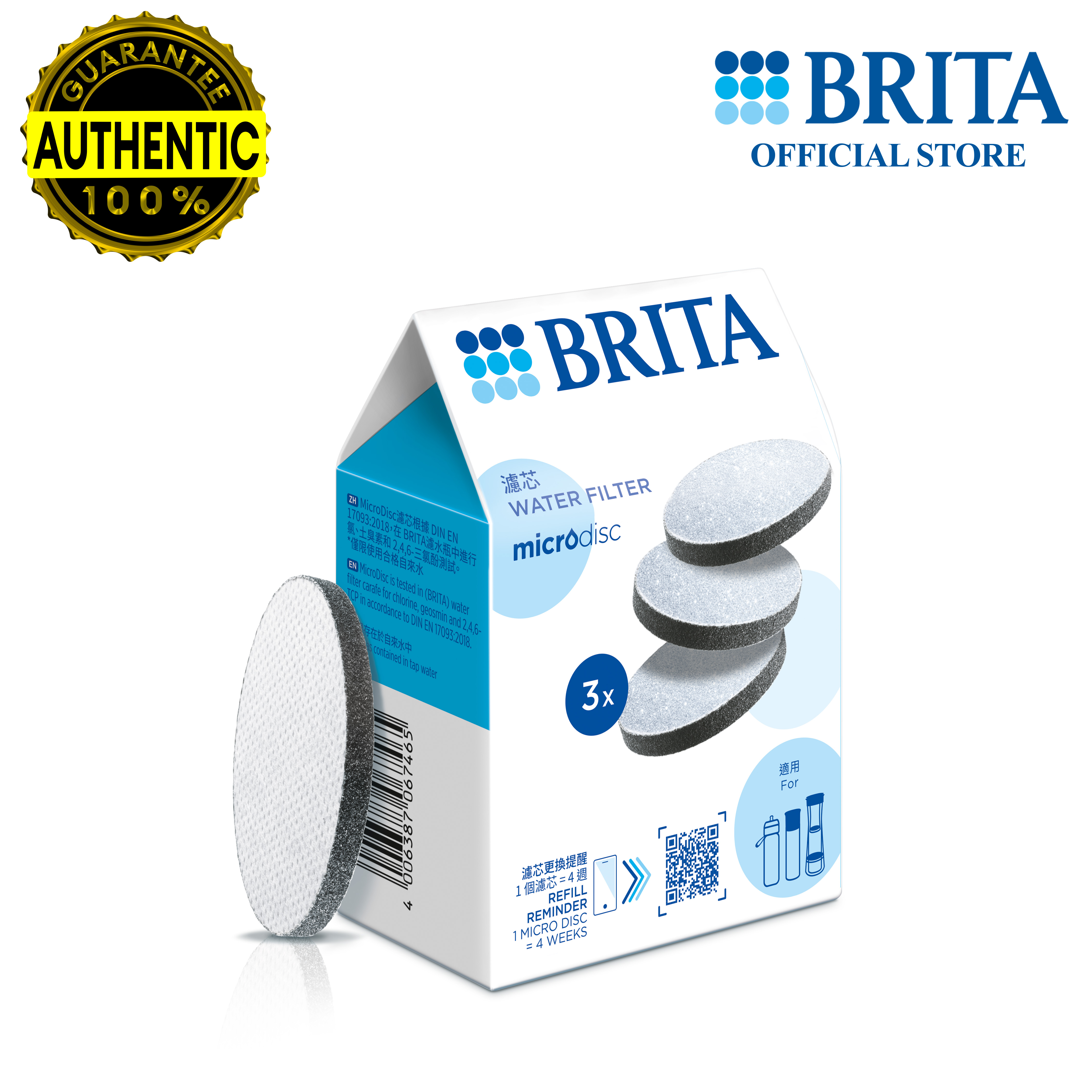 BRITA MicroDisc (pack 3) Replacement filter discs for BRITA water ...