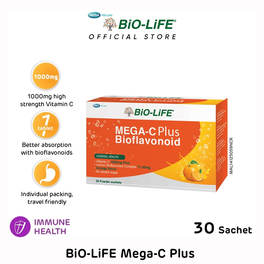 Bio-Life MEGA-C Plus Bioflavonoid Powder Sachets 30's (Exp: 07/2026 ...