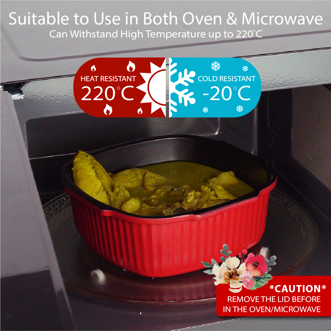 VALENCIA Ruby Glass Fibre Microwave Oven Container Melamine Bowl Plate ...