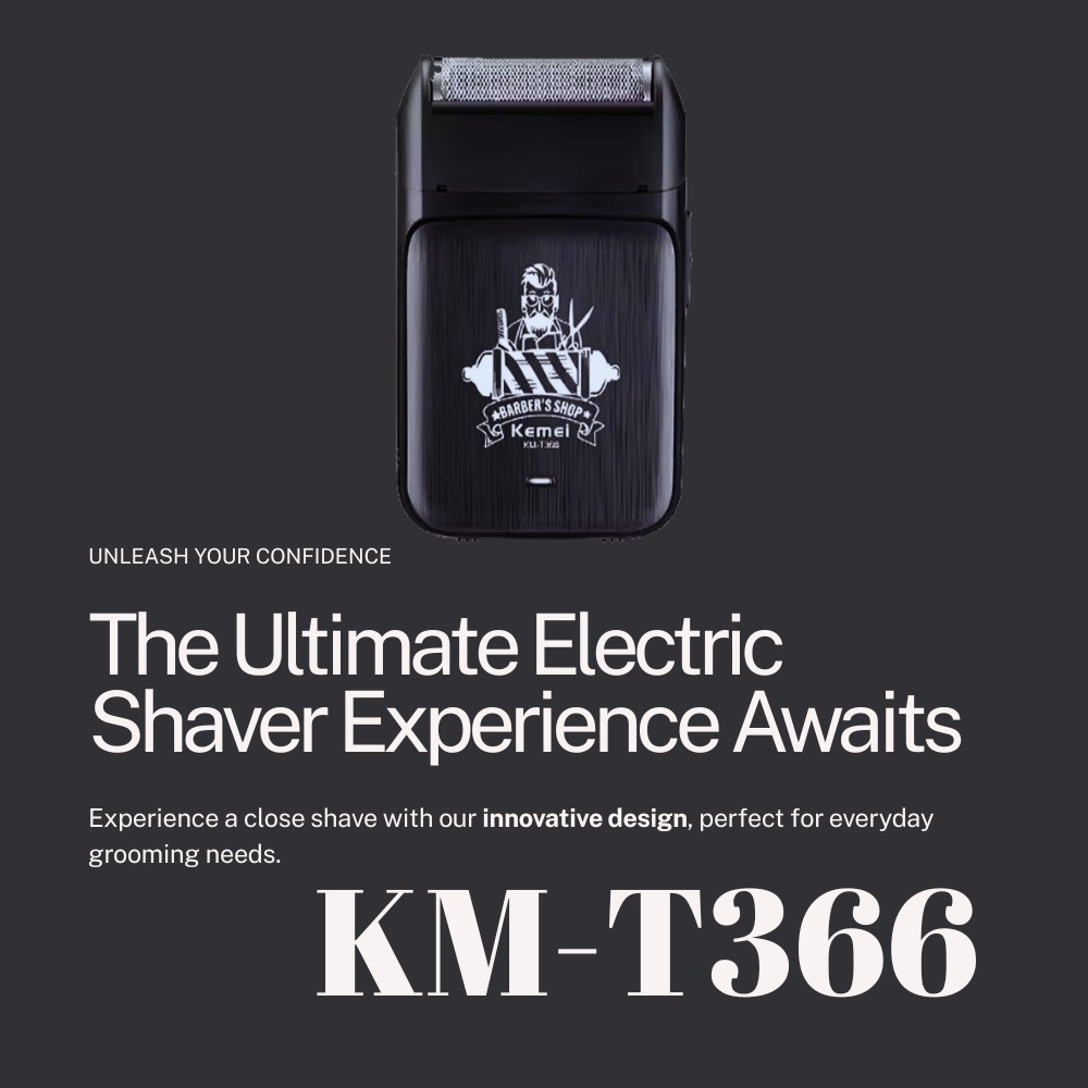 Kemei KM-T366 Men's Electric Shaver Powerful Motor Rechargeable Long ...
