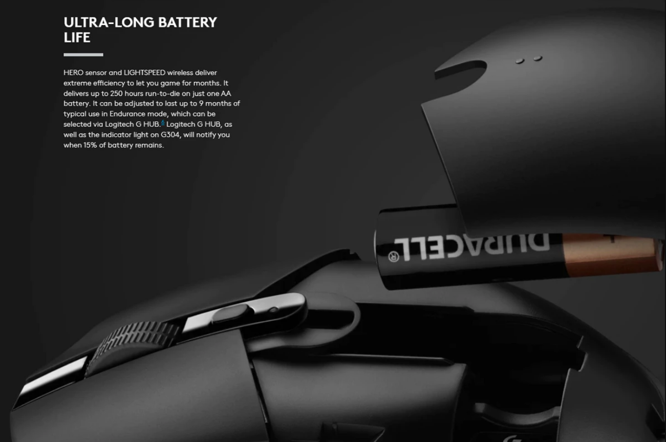 Logitech G304 X LIGHTSPEED Wireless Gaming Mouse | HERO 25K Sensor ...
