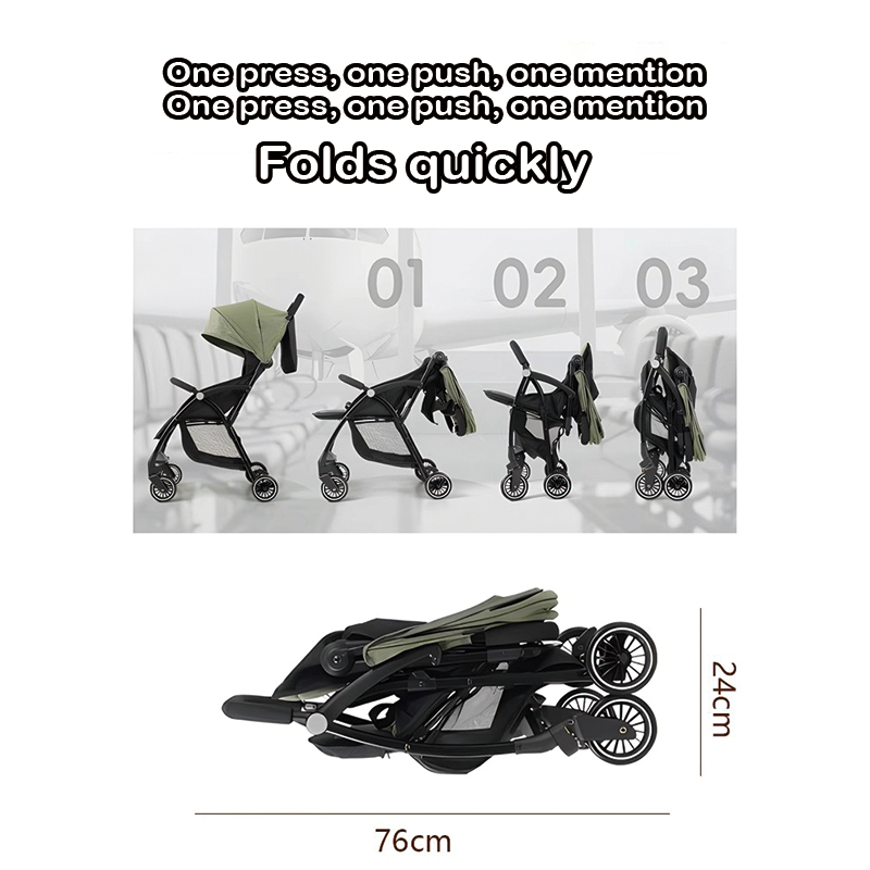 In stock Stroller baby Auto-Folding Shock-absorbing tires Cabin Size ...