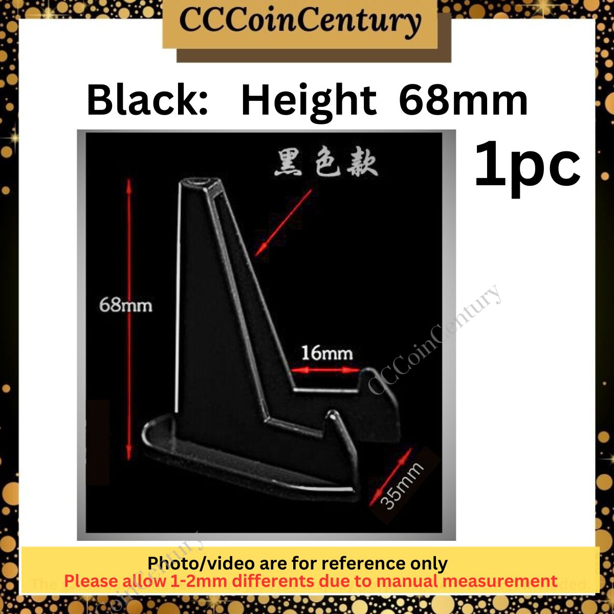 【IN STOCK KL】Triangle Display Stand Collectibles Coin/Clear' Black ...
