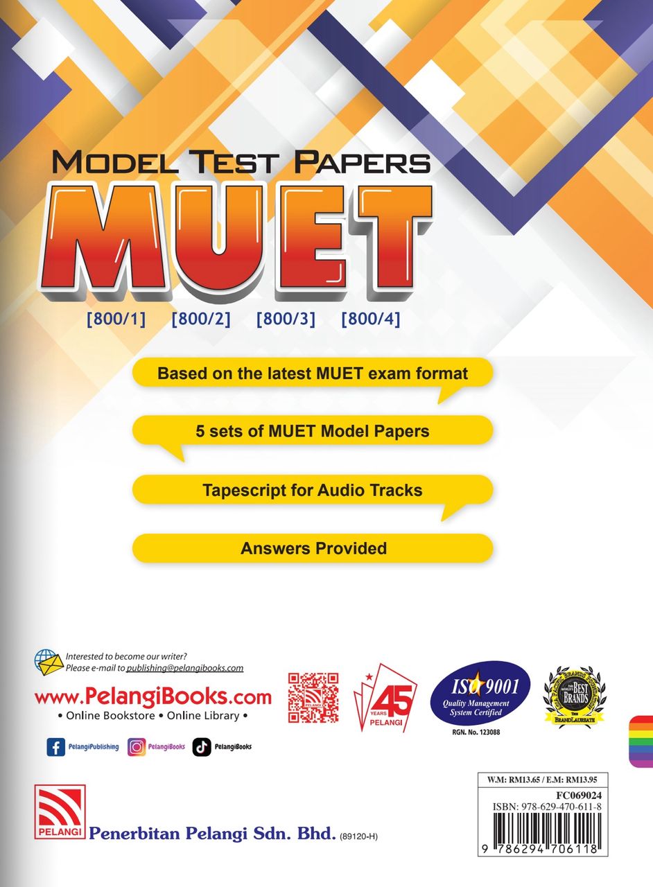 [Bukulah] MUET Model Test Papers 2024 (Pelangi) | Shopee Malaysia