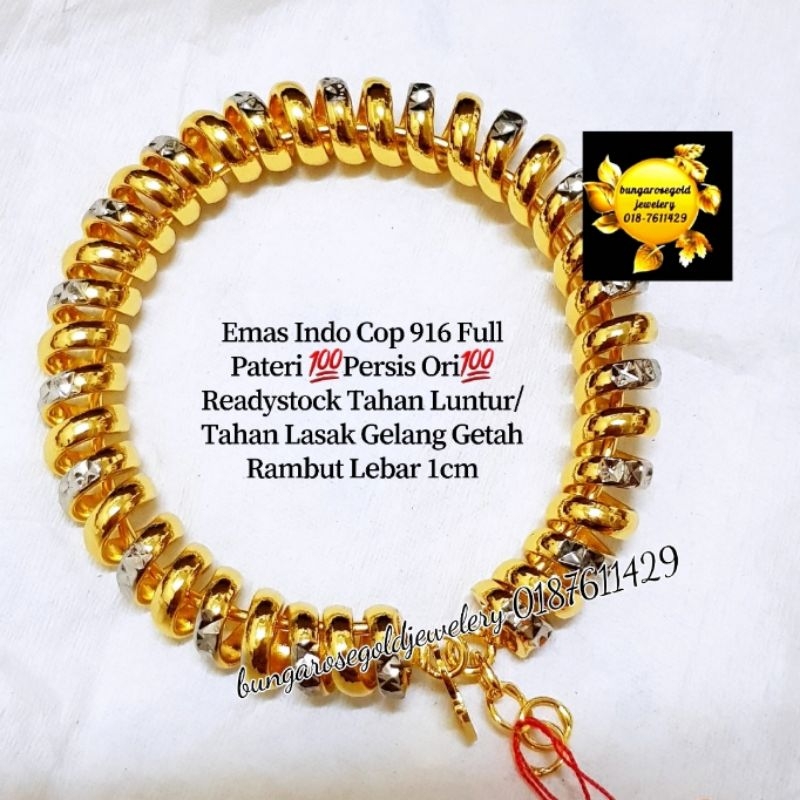 🔥Emas Indo Cop 916 Full Pateri 💯Persis Ori💯 Readystock Tahan Luntur ...