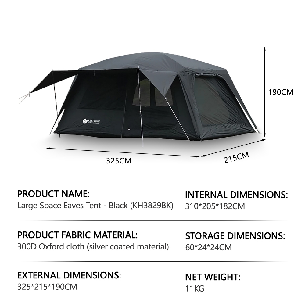 KEEPHIKE Camping tent - Large size - Foldable - Waterproof, windproof ...