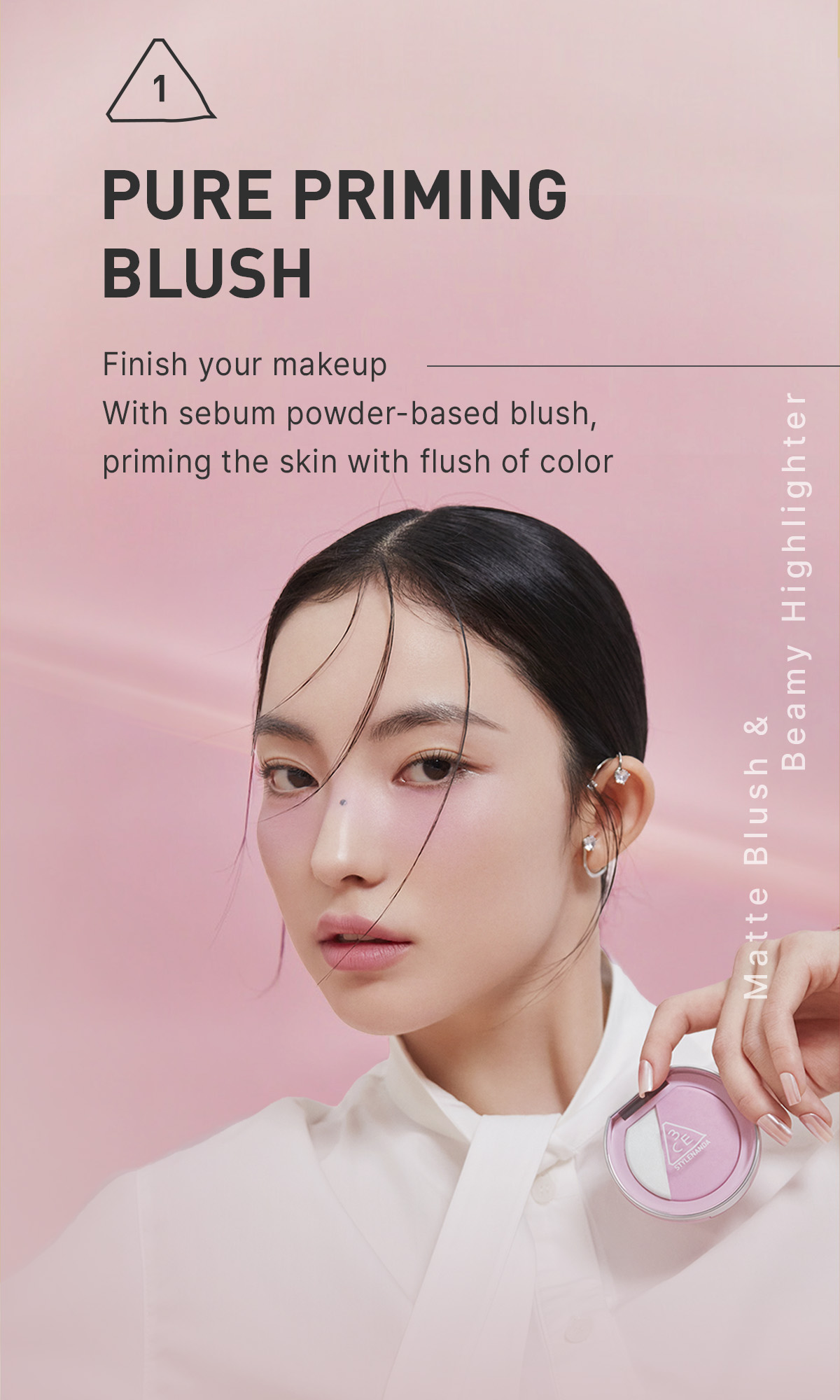 3CE Blushlighter, 2 in 1 matte blush and shimmery highlighter, with ...