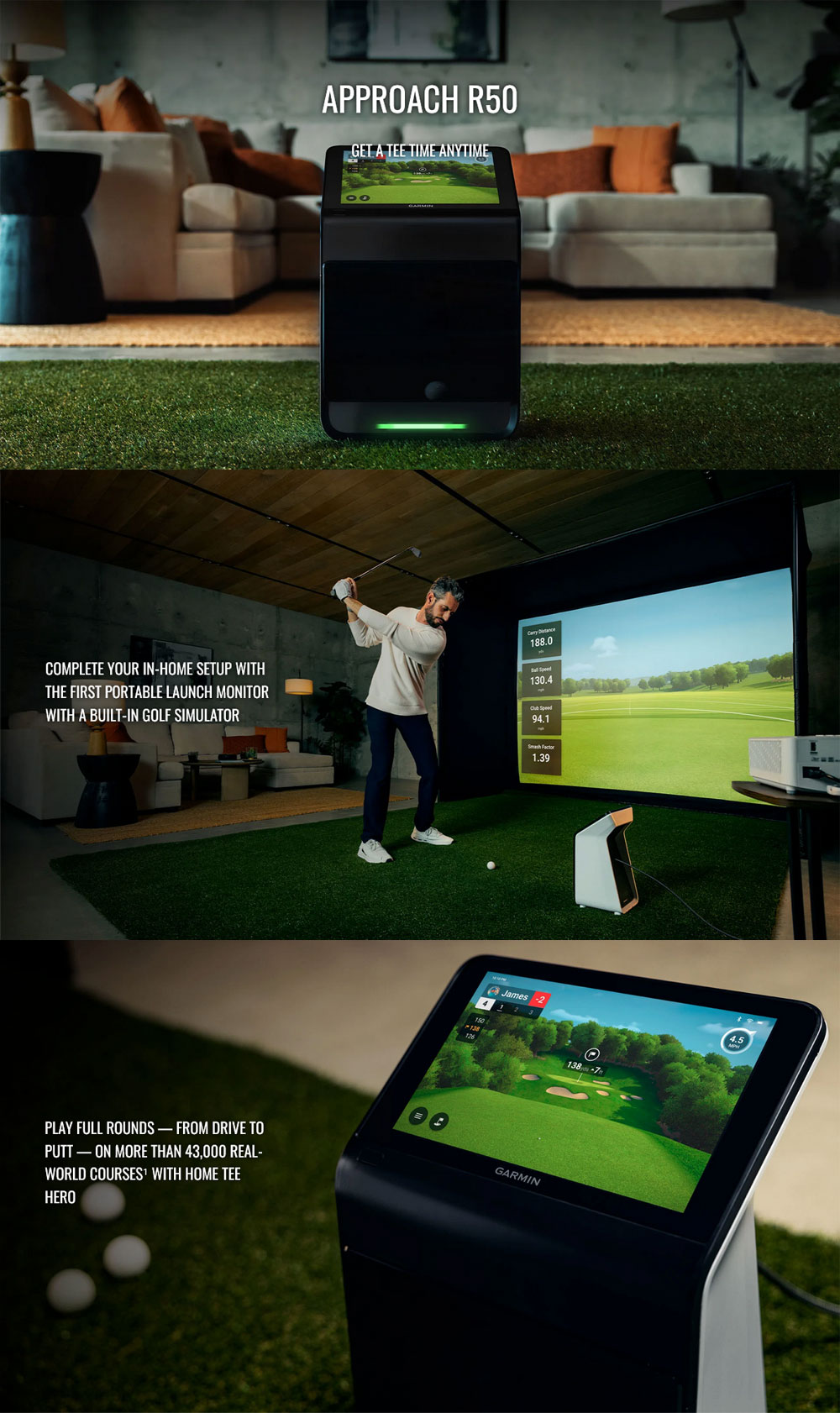 Garmin Approach R50 Premium Golf Simulator & Launch Monitor with ...
