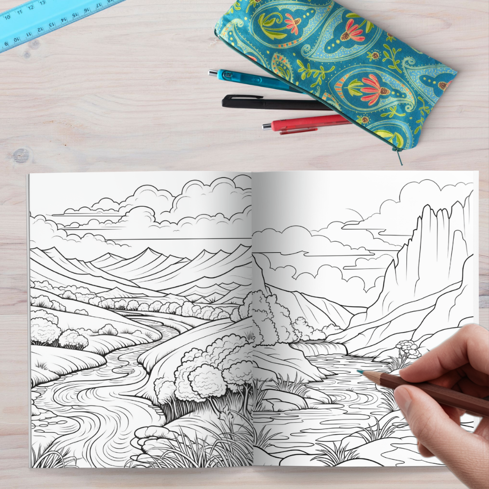 [PDF] 200 Landscapes Coloring Pages For Adults | Shopee Malaysia