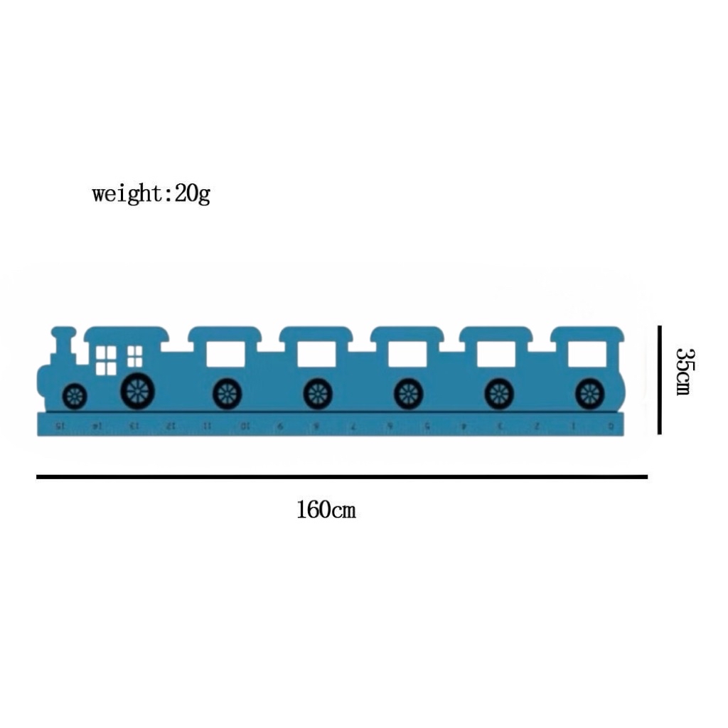 [MY STOCK] Cute Candy Color Steam Train Shape Wooden Ruler 15cm ...