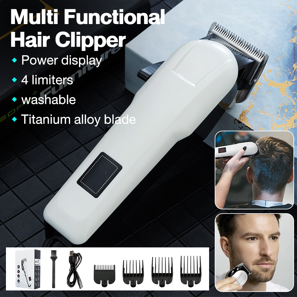 Professional Hair Clippers Rechargeable Haircut Razor Trimmer Cordless ...