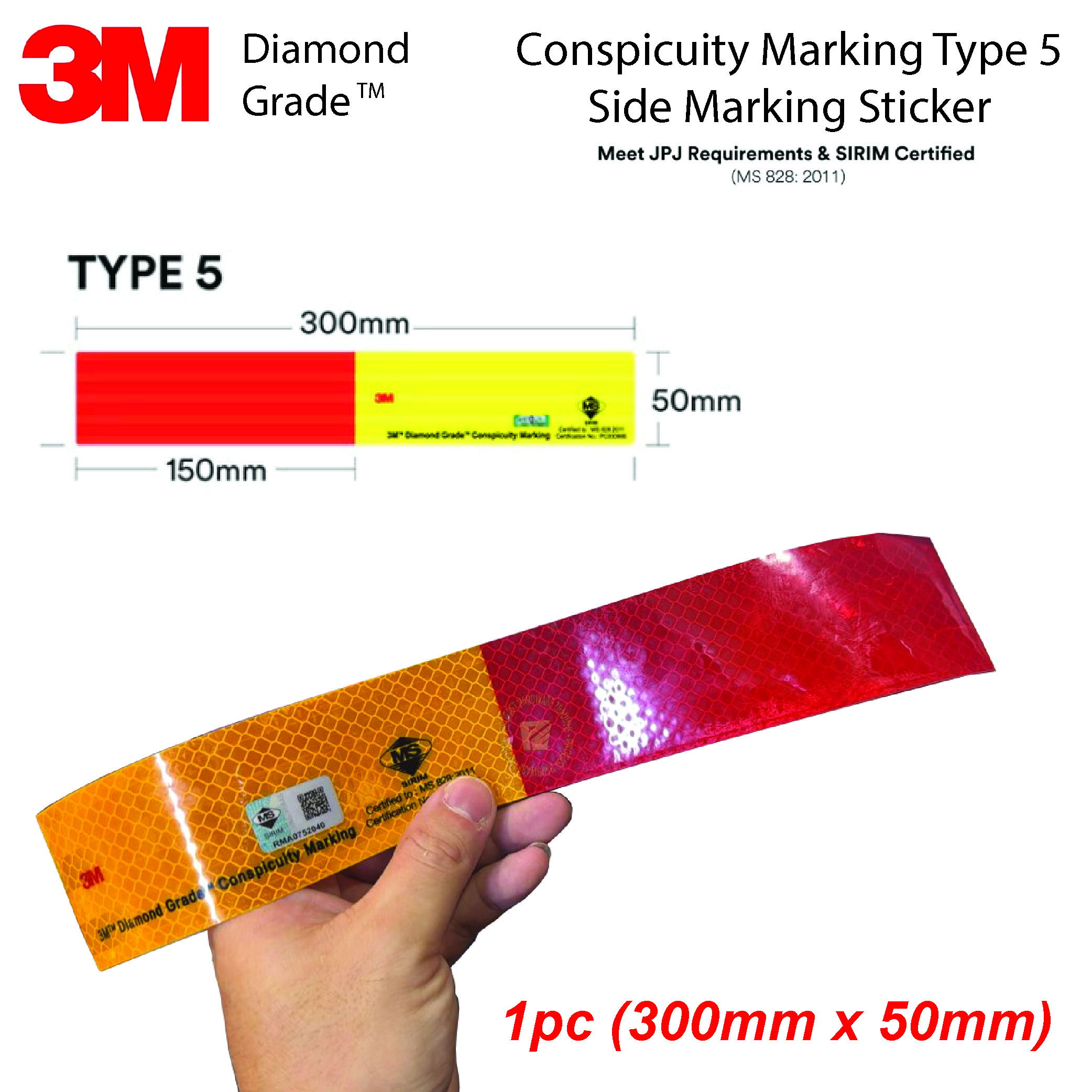 3M Diamond Grade Lorry Side Marking Reflective Sticker/Conspicuity ...